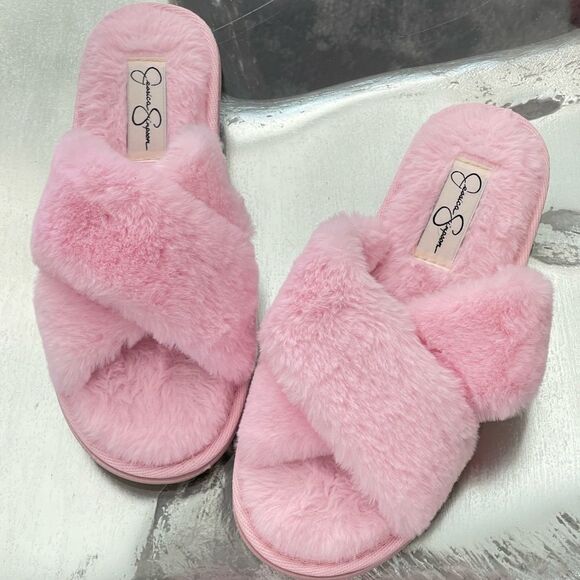 Jessica Simpson Women's Cross Band Soft Plush Memory Foam House Slipper Size 6/7 - Picture 10 of 13